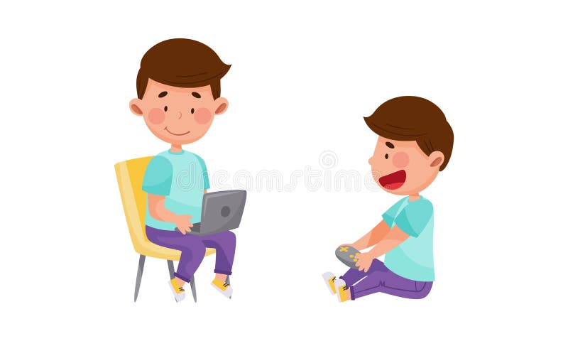 330+ Drawing Of Kid Playing Computer Game Stock Illustrations