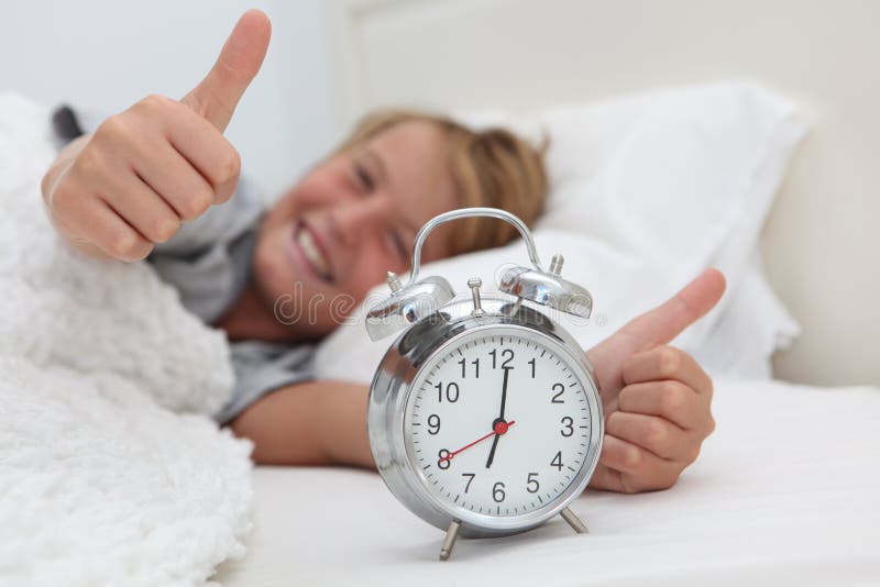 Kid with alarm clock