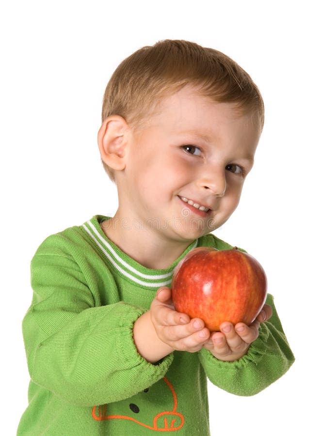 The kid with an apple