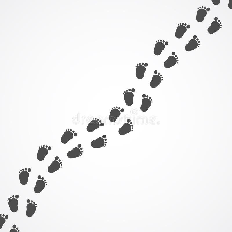 Human barefoot foot track stock vector. Illustration of step 113854784