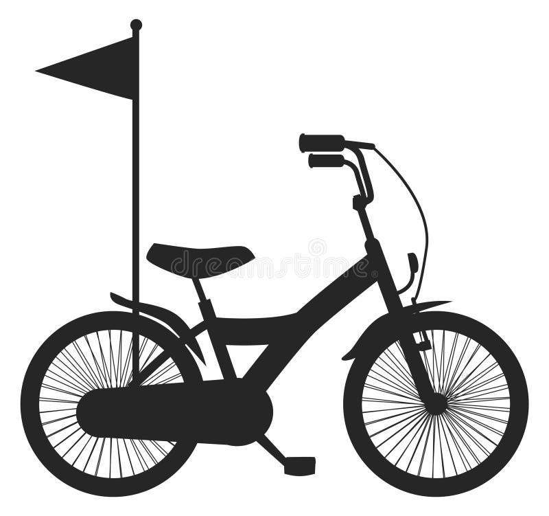 Kid bicycle black silhouette. Child bike icon royalty free illustration
