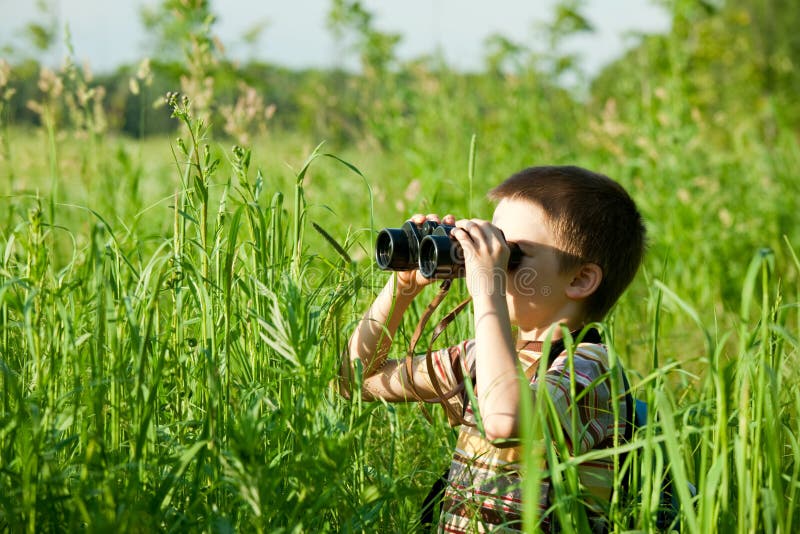 Kid with binocular