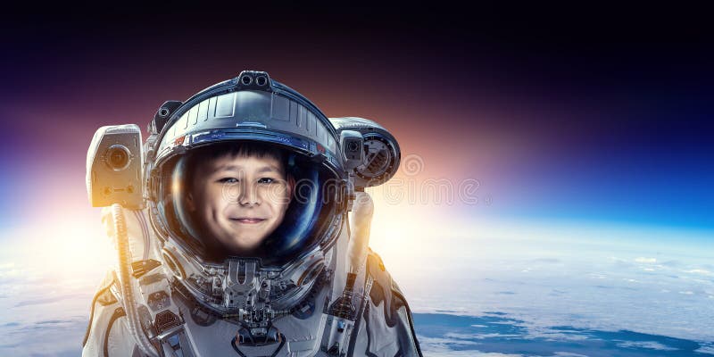 Exploring outer space. Mixed media stock photography