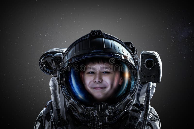 Exploring outer space. Mixed media stock image