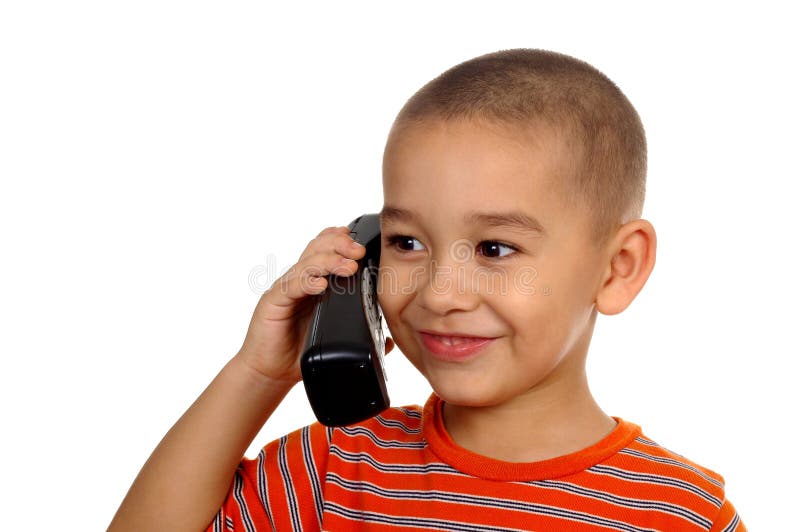 Kid Calling on Phone 5 Years Old Stock Photo Image of news, good 7078888