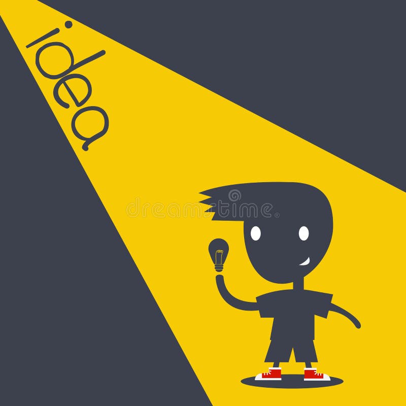Kid cartoon shadow style getting idea. royalty free illustration
