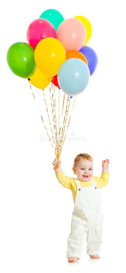 Kid or Child with Balloons Bunch Stock Image - Image of step, pretty ...