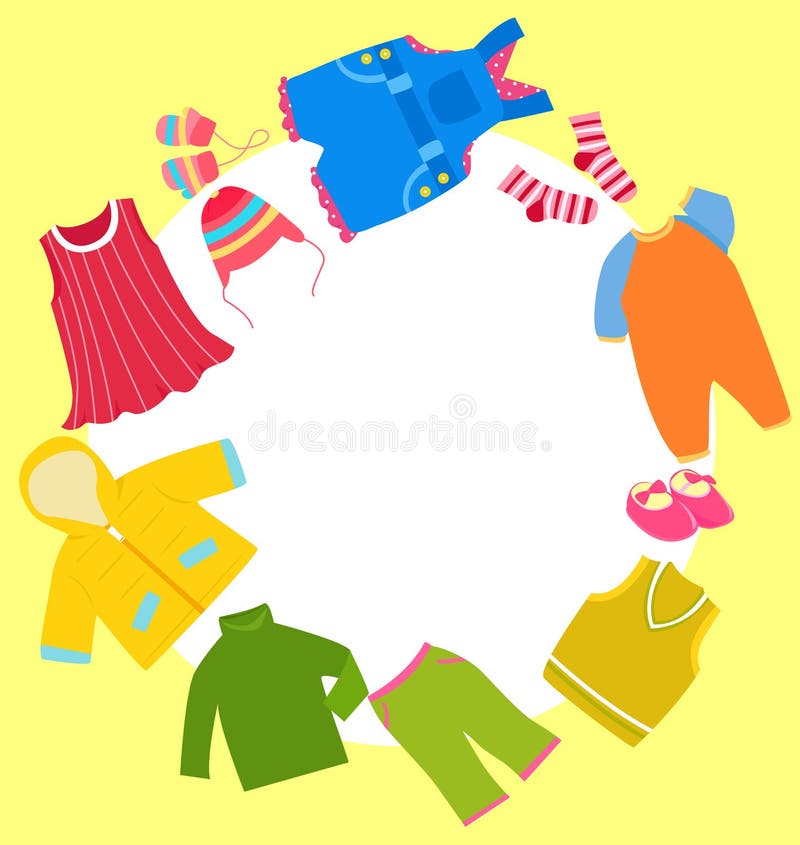 Kids clothes frame stock vector. Illustration of outline 27047762