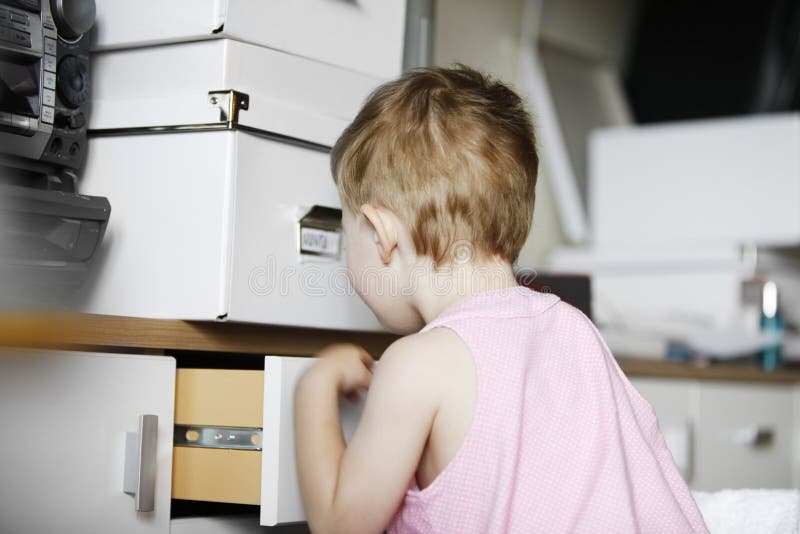 Kid exploring deep into the forbidden zone royalty free stock photo