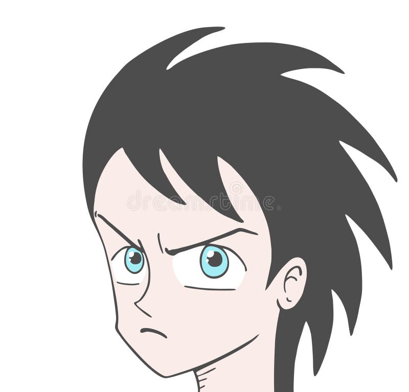 Kid face with cool hair vector illustration