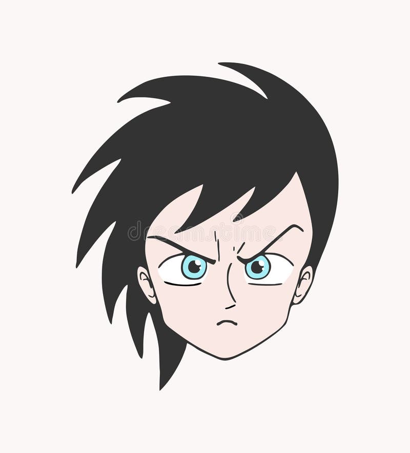 Kid face with cool hair stock illustration