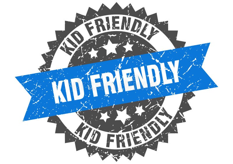 Kid Friendly Stamp. Kid Friendly Grunge Round Sign Stock Vector