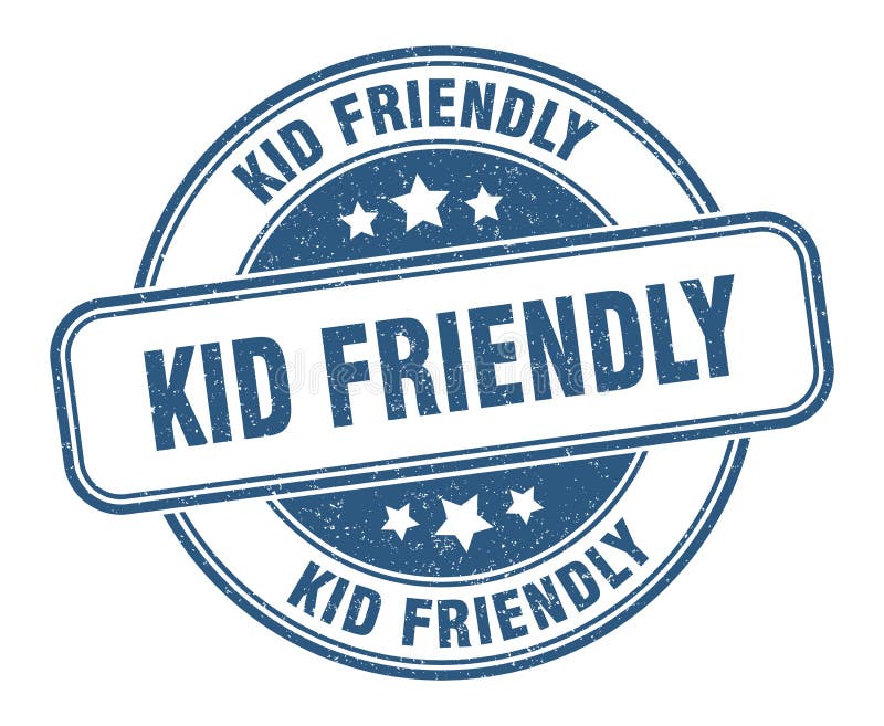 Kid Friendly Stamp. Kid Friendly Label. Round Grunge Sign Stock Vector