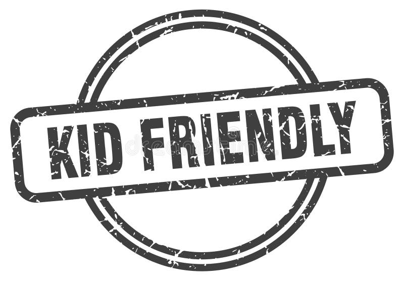 Kid Friendly Stamp. Kid Friendly Round Vintage Grunge Label Stock