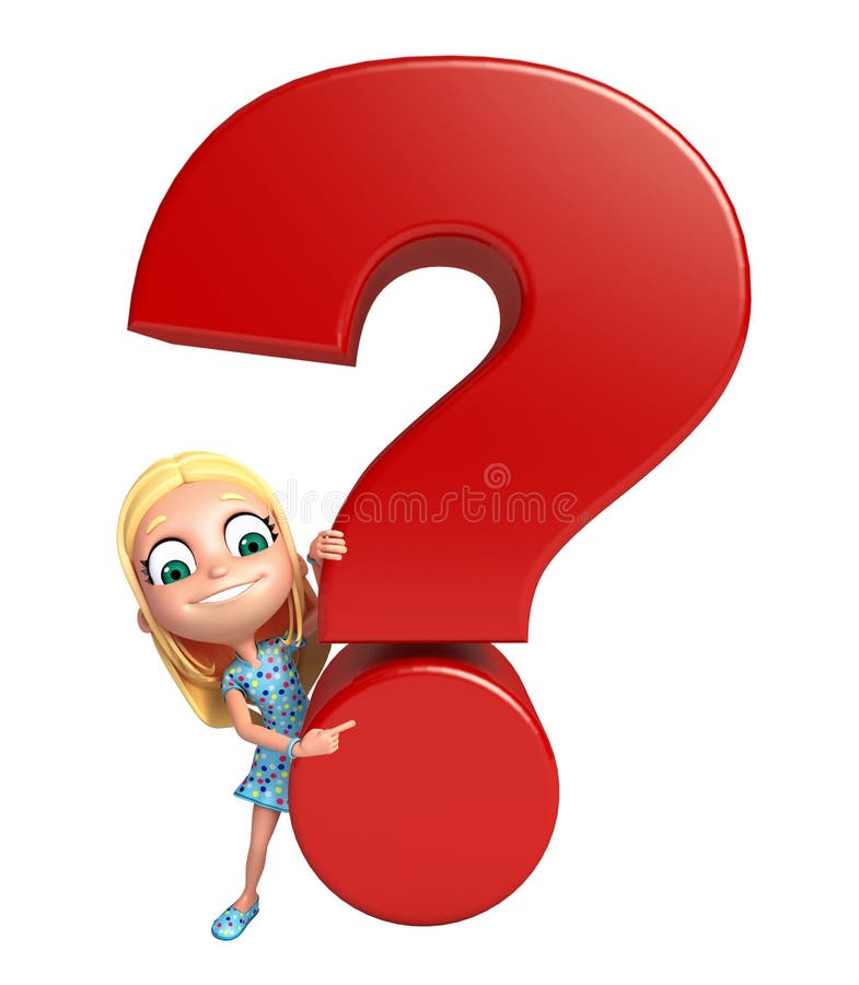 Kid girl with Question mark sign royalty free illustration