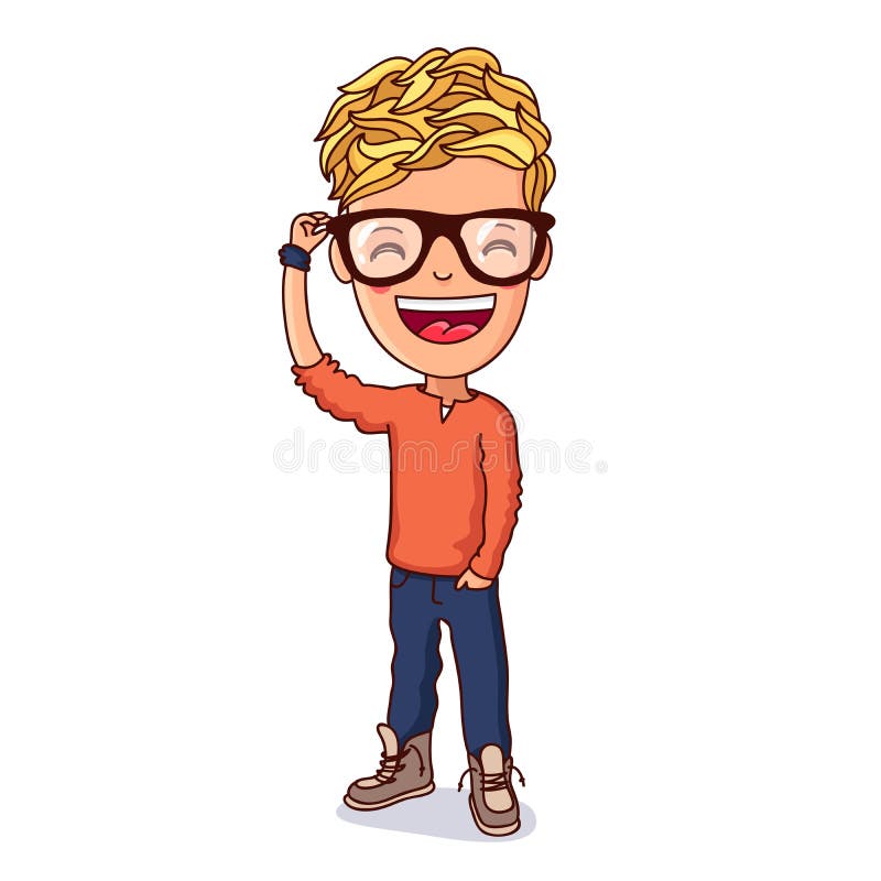 Kid with Glasses. Vector Illustration. Stock Vector Illustration of