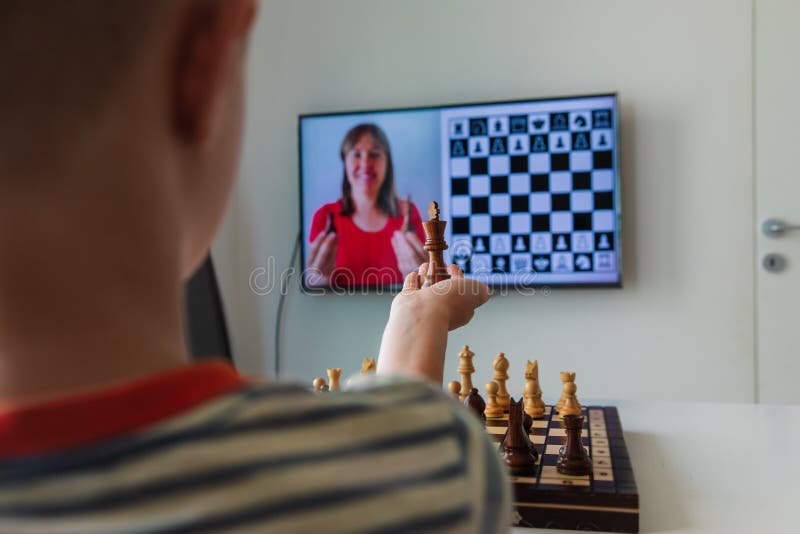 Play Chess Online with Tablet Computer. Online Education, Remote Distance  Learning, Entertainment at Home Stock Image - Image of home, concentration:  210118977