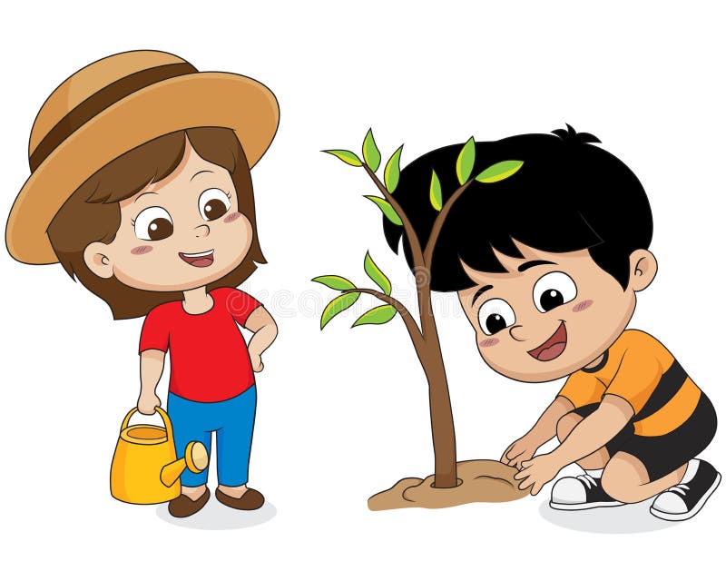 Kid planting a tree. stock vector. Illustration of growth - 95032751 Kid planting a tree. stock vector. Illustration of growth - 95032751