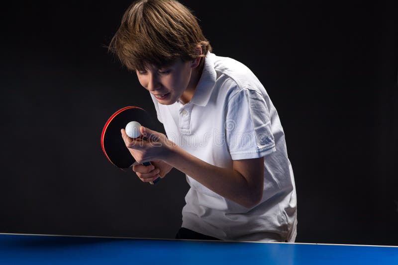 Kid playing table tennis stock image. Image of child 84332891