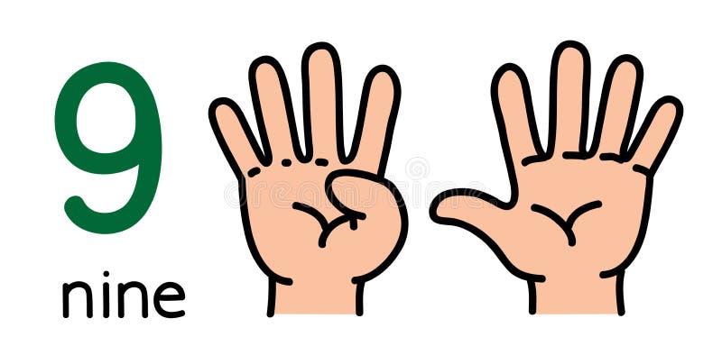 Fingers Nine Stock Illustrations – 78 Fingers Nine Stock ...