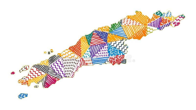 Kid style map of Hydra. vector illustration