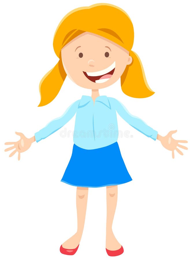 Kid or Teen Happy Girl Cartoon Character Stock Vector - Illustration of happy, child: 139948928 Kid or Teen Happy Girl Cartoon Character Stock Vector - Illustration of happy, child: 139948928