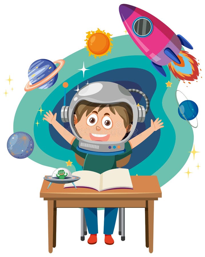 Kid Wearing Astronaut Helmet Stock Vector Illustration of safety