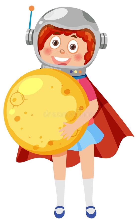 Kid Wearing Astronaut Helmet Stock Illustration Illustration of moon