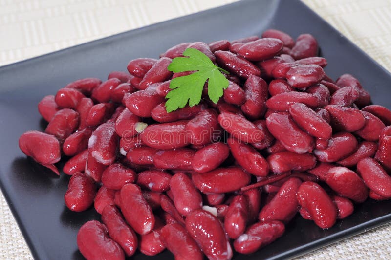 Boiled Red Kidney Beans in Bowl Closeup Horizontal Top View Stock Image Image of natural