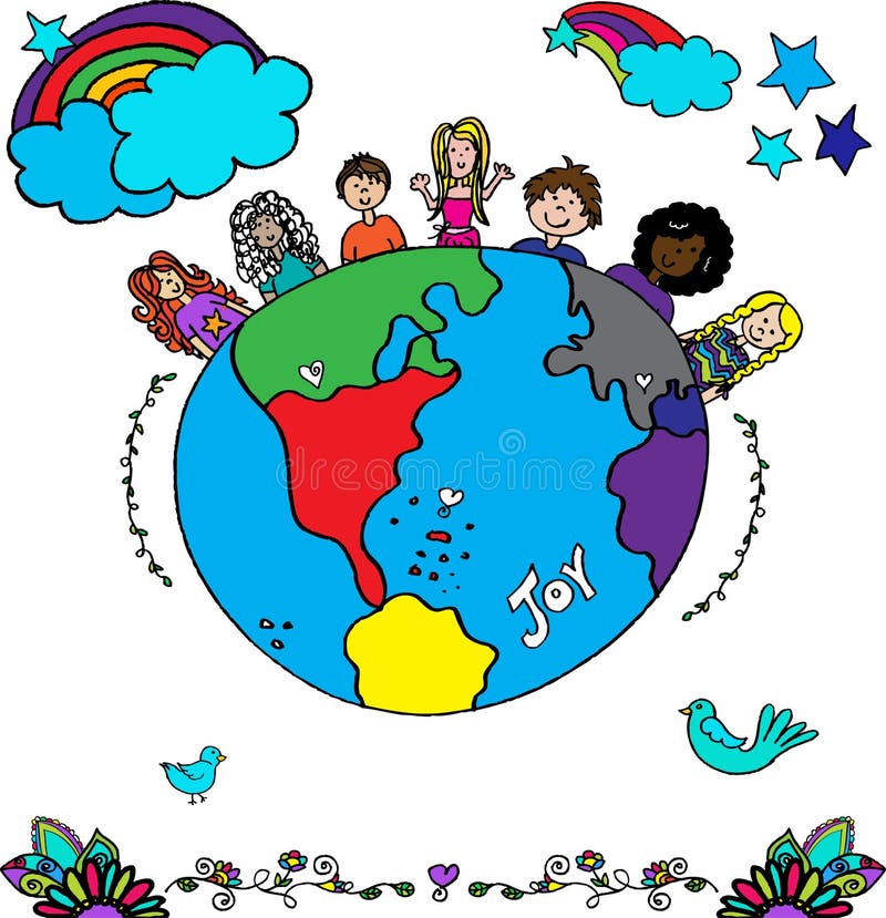 Kids around the world multi ethnic vector stock illustration Kids around the world multi ethnic vector stock illustration