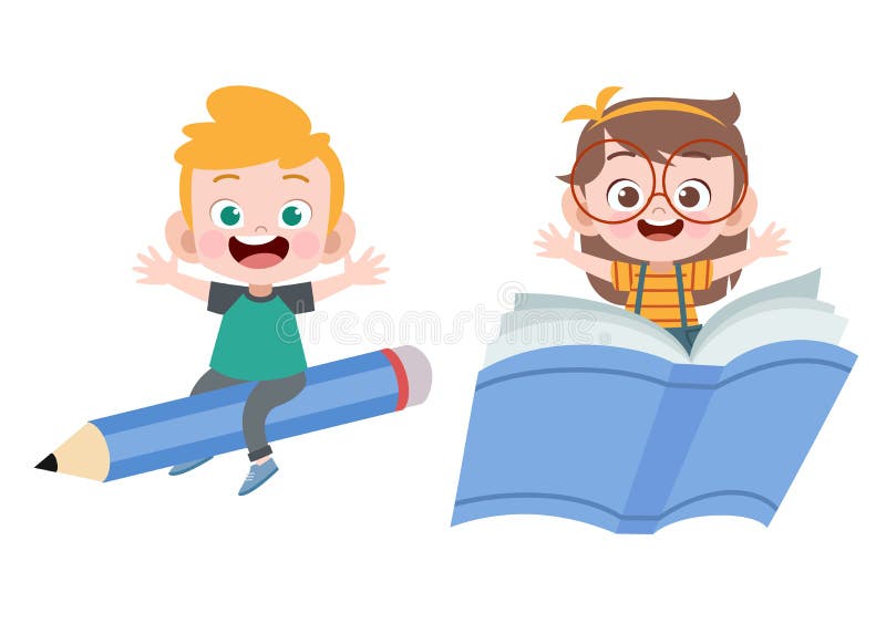 kids book pencil vector illustration isolated