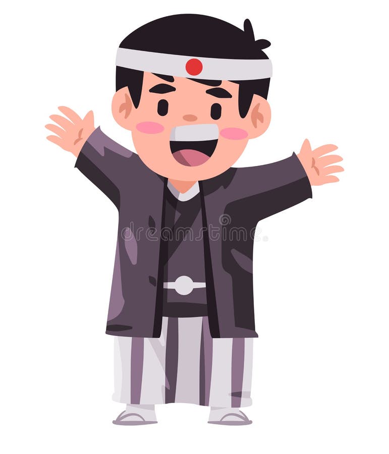 Kids Boys Children Wearing Japanese Japan Traditional Costume Hakama and Head Band Greetings Welcoming Festival with Stock Vector - Illustration of costume, greeting: 244522841 Kids Boys Children Wearing Japanese Japan Traditional Costume Hakama and Head Band Greetings Welcoming Festival with Stock Vector - Illustration of costume, greeting: 244522841