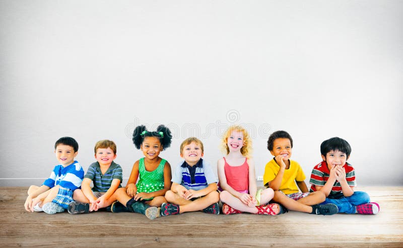 Kids Children Diversity Happiness Group Cheerful Concept royalty free stock photo