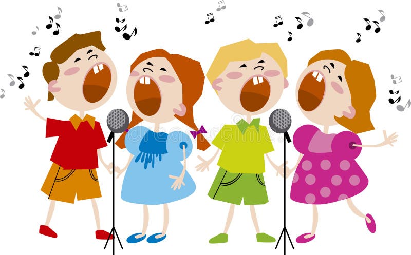 cartoon childrens choir clipart