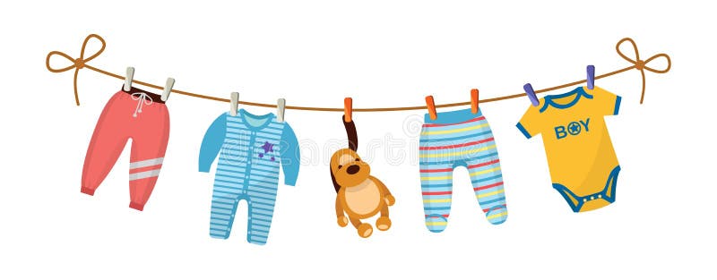 Set of Baby Clothes for Children. Clothes for Newborn Boy. Stock Vector -  Illustration of cartoon, icon: 138625493