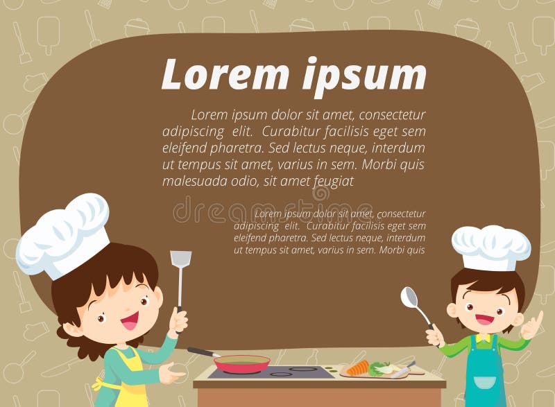 Kids Cooking class royalty free illustration Kids Cooking class royalty free illustration
