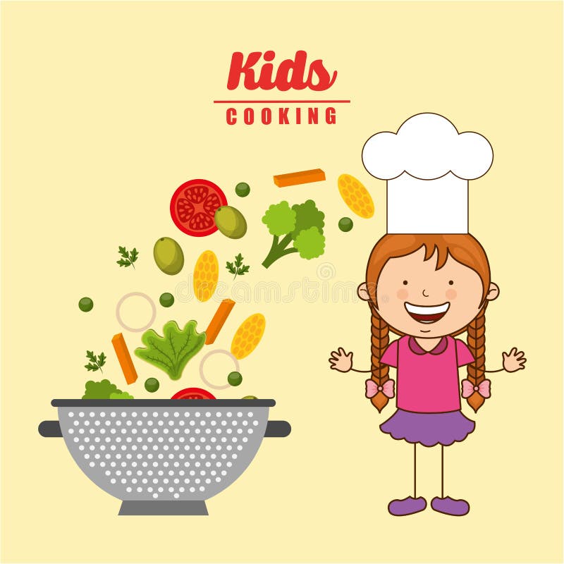 Kids cooking design stock illustration. Illustration of food 64328082