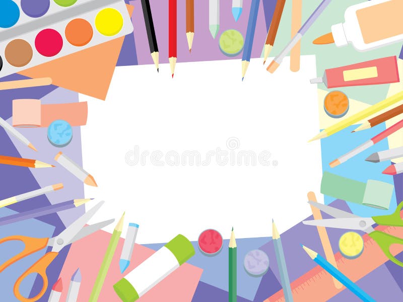 https://thumbs.dreamstime.com/b/kids-craft-supplies-background-education-enjoyment-concept-art-workshop-top-view-flat-vector-illustration-eps-85805362.jpg