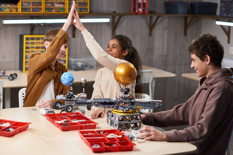 Kids Creating Science Project royalty free stock images