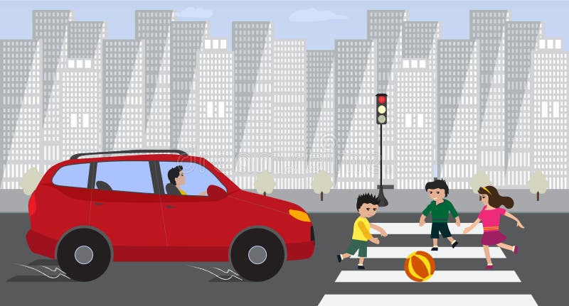 Kids Crossing Road Stock Illustrations – 741 Kids Crossing Road