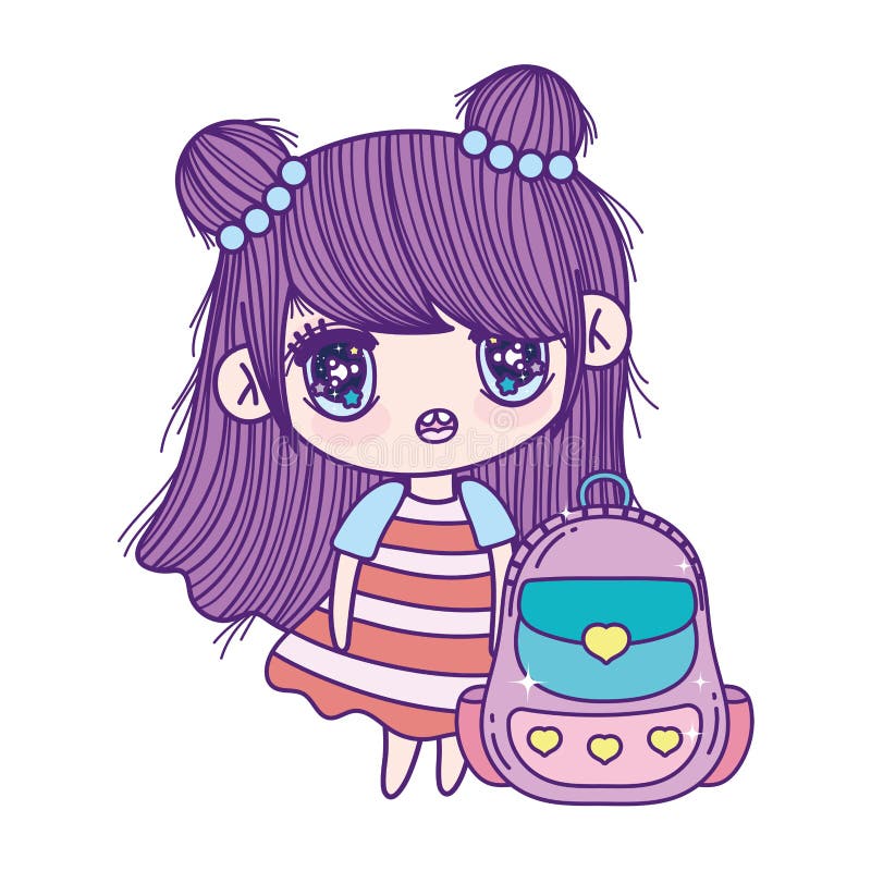 Anime Girls Character Kit Cartoon School Stock Vector (Royalty Free)  1856570071