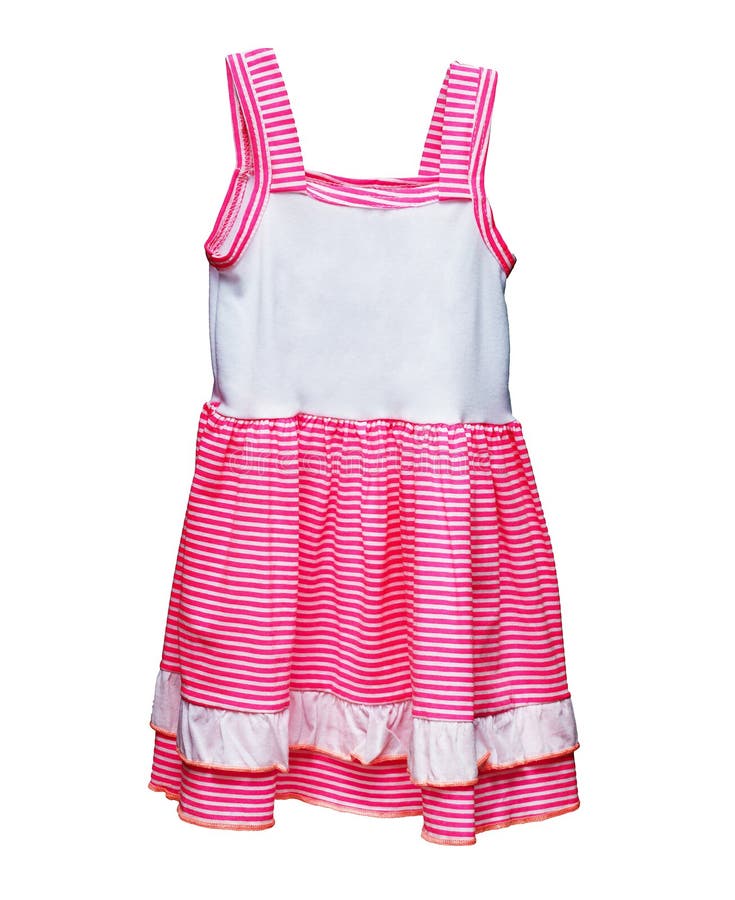 Kids dress with stripes isolated on white stock photo Kids dress with stripes isolated on white stock photo