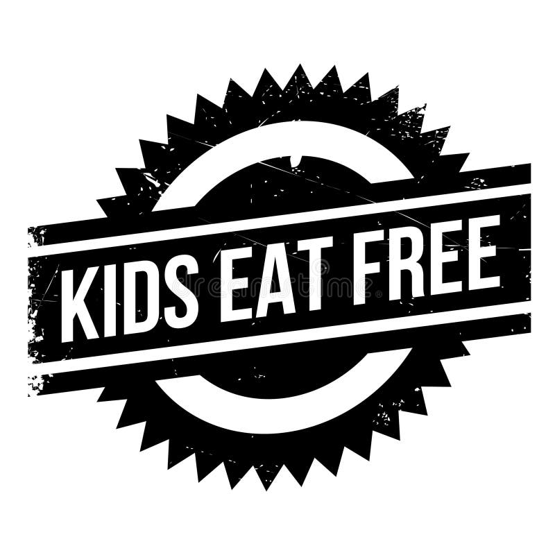 Kids Eat Free Black Sign on White Stock Vector - Illustration of