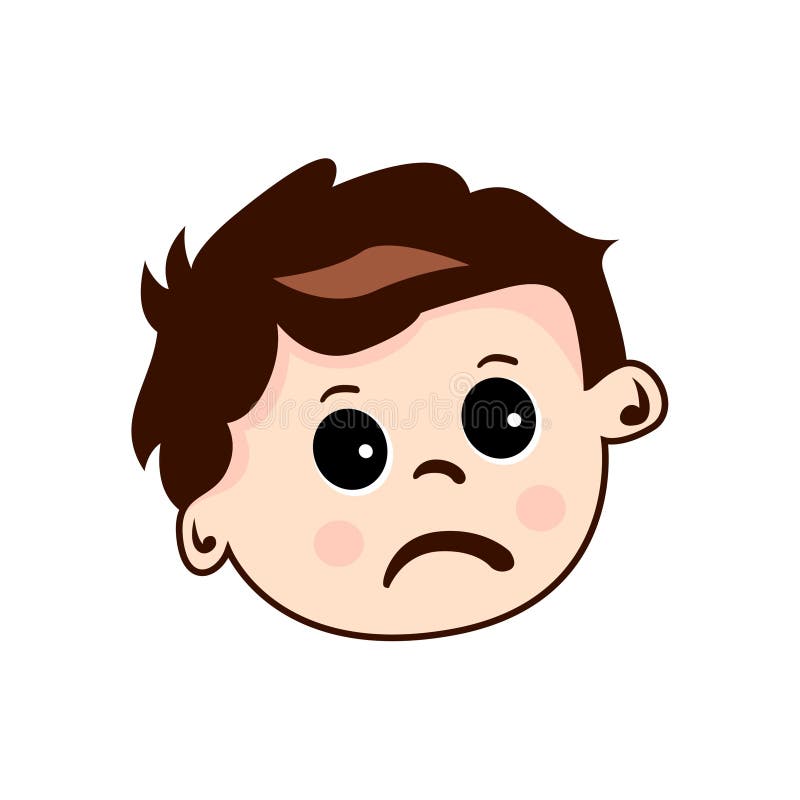 Kids Face Cute Sad stock vector. Illustration of face - 145025722