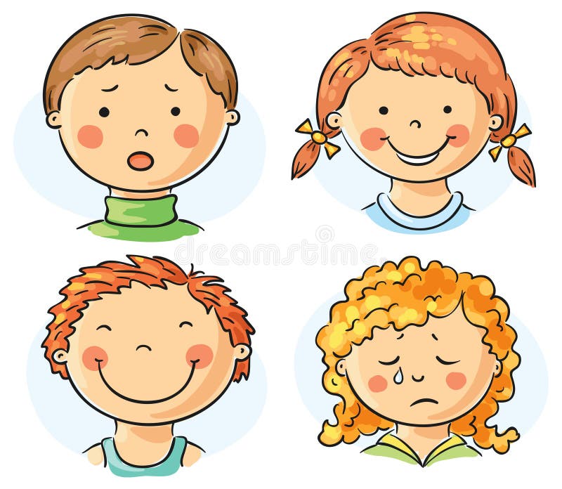 Kids faces stock vector. Illustration of collection, emotions - 45868350