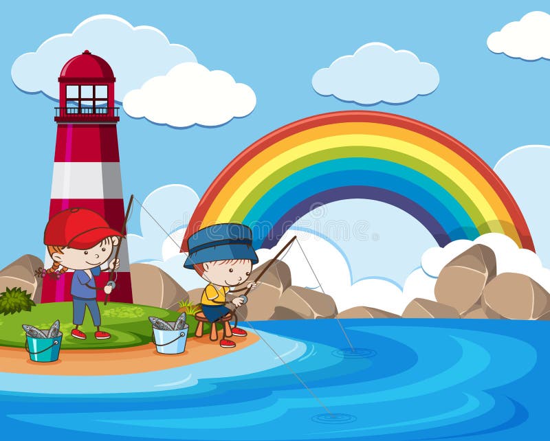 Kids Fishing Clip Art Stock Illustrations – 201 Kids Fishing Clip