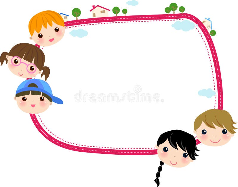 Kids and frame stock illustration Kids and frame stock illustration