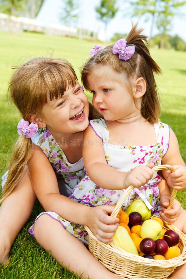 Basket with Fruit and Vegetables, Isolated Stock Photo Image of