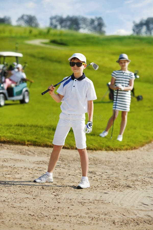 Kids golf competition stock image. Image of iron, players 58226127