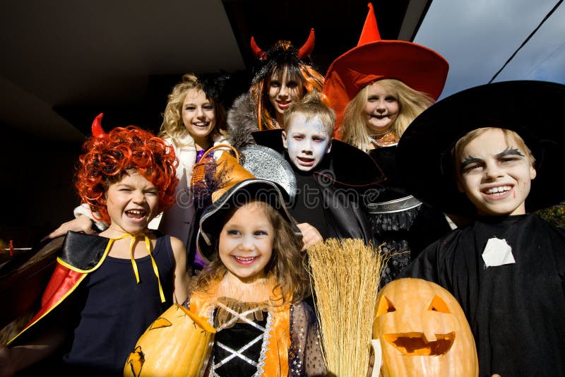 Kids on halloween stock photo. Image of people, holidays - 45548692